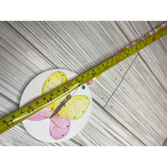 Wooden bead garland with butterfly print in spring tones /wooden spring garlands - Picture 10 of 11